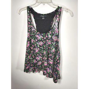 XXI Tank Top Size Medium Sequin Sleeveless Swing Racer Back Pink Floral Pullover
